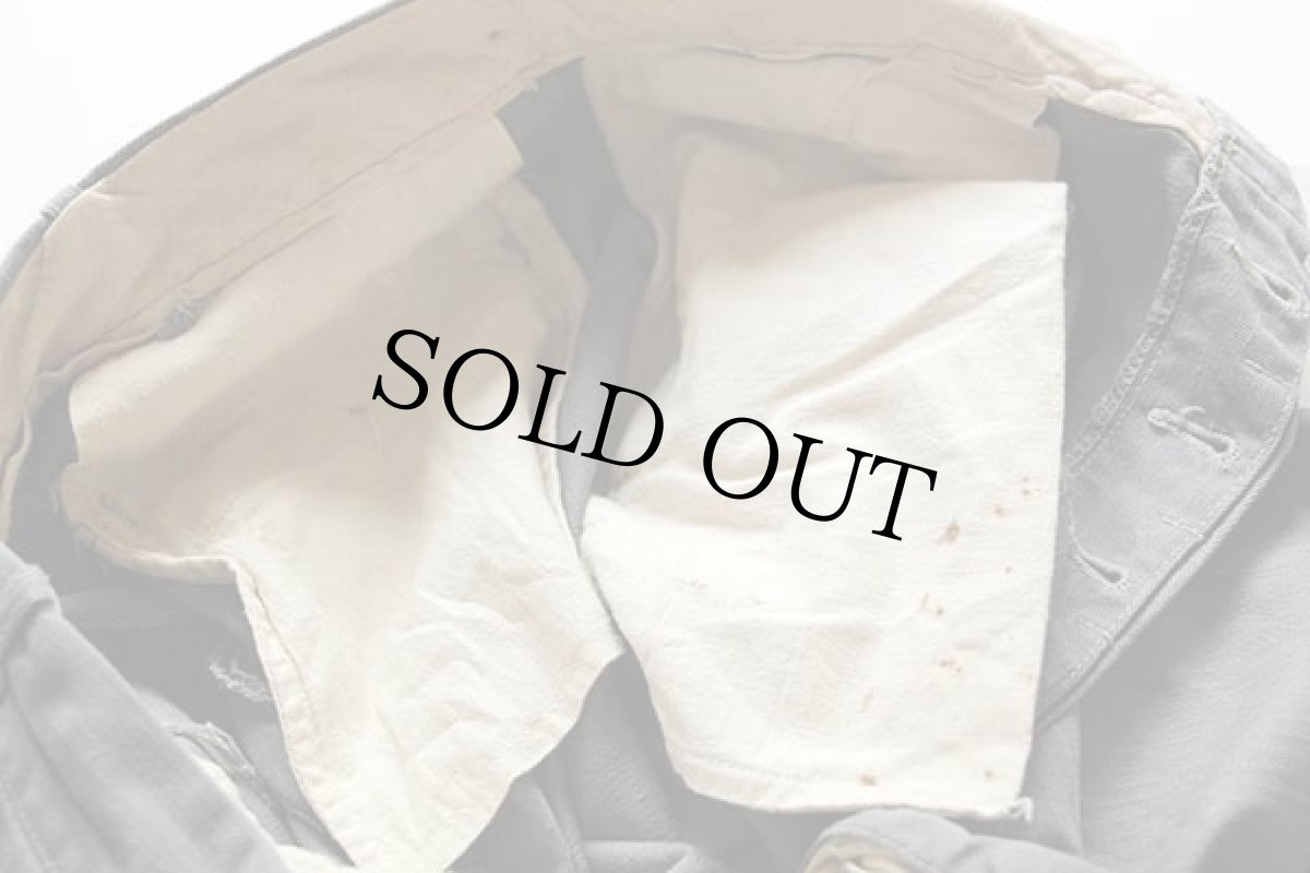 画像7: 40s UNKNOWN HBT ヘリンボーンツイル ワークパンツ グリーングレー w32 (7)