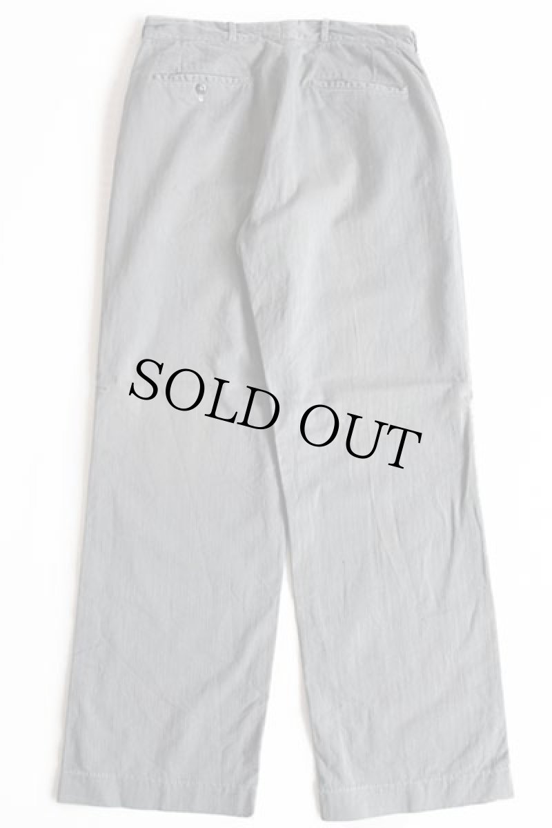 画像3: 40s UNKNOWN HBT ヘリンボーンツイル ワークパンツ グリーングレー w32 (3)