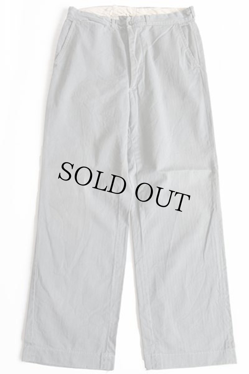 画像2: 40s UNKNOWN HBT ヘリンボーンツイル ワークパンツ グリーングレー w32 (2)