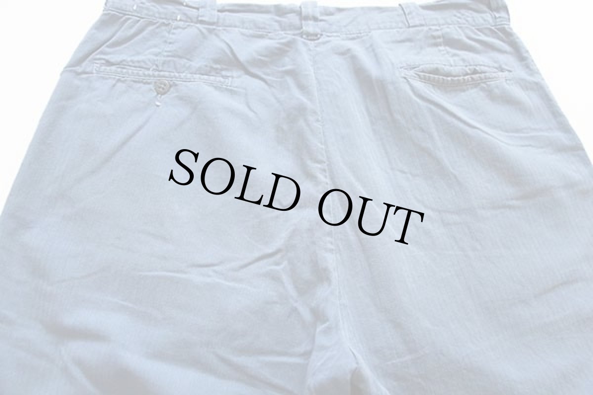 画像5: 40s UNKNOWN HBT ヘリンボーンツイル ワークパンツ ブルーグレー w35 (5)