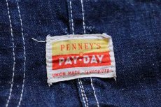 画像4: 50s USA製 PENNEY'S PAYDAY インディゴ デニム カバーオール (4)