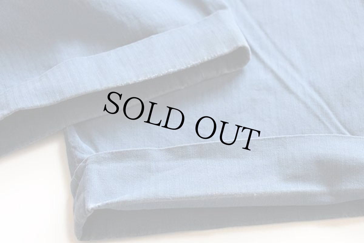 画像6: 40s UNKNOWN HBT ヘリンボーンツイル ワークパンツ ブルーグレー w35 (6)