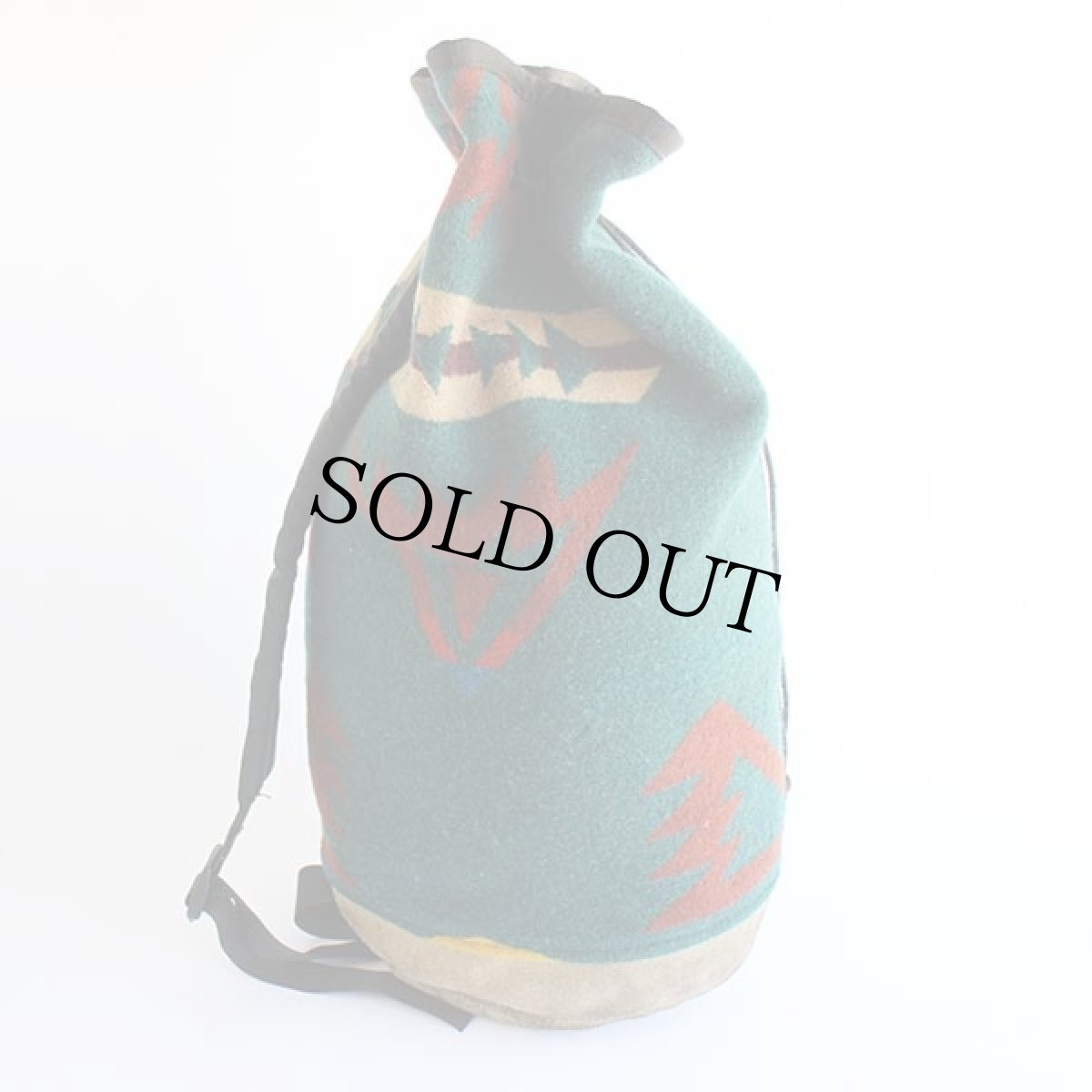 画像2: 80s USA製 PENDLETONペンドルトン ネイティブ柄 ボトムレザー ウール ブランケット ワンショルダーバッグ (2)