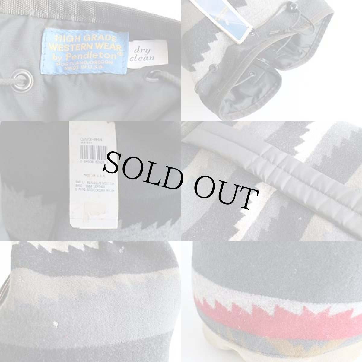 画像6: デッドストック★80s USA製 PENDLETONペンドルトン ネイティブ柄 ボトムレザー ウール ブランケット ワンショルダーバッグ (6)