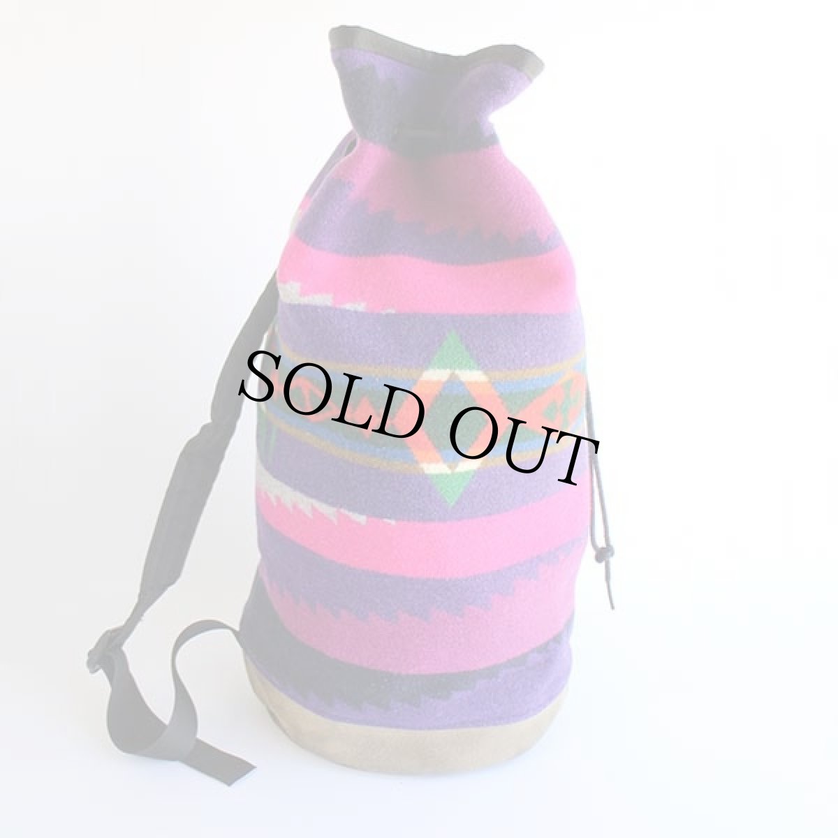 画像2: 80s USA製 PENDLETONペンドルトン ネイティブ柄 ボトムレザー ウール ブランケット ワンショルダーバッグ (2)