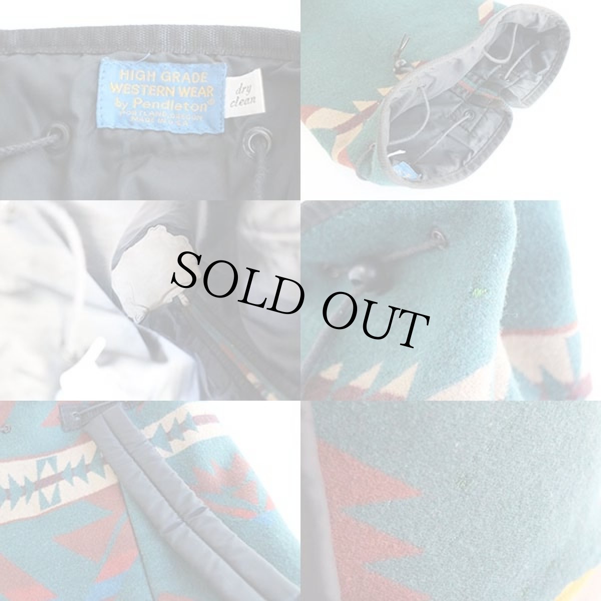 画像5: 80s USA製 PENDLETONペンドルトン ネイティブ柄 ボトムレザー ウール ブランケット ワンショルダーバッグ (5)