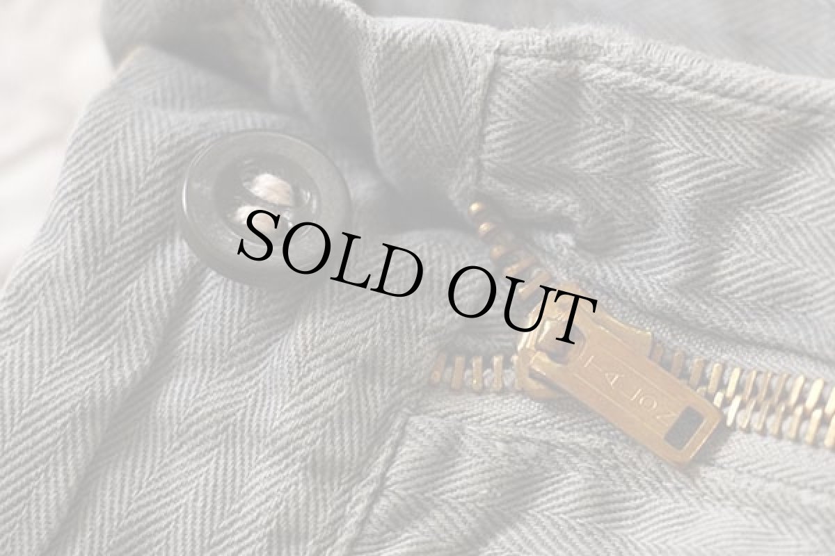 画像7: 50s Master Garment パッチワーク リペア HBT ヘリンボーンツイル ワークパンツ ボロ グレー W34 (7)