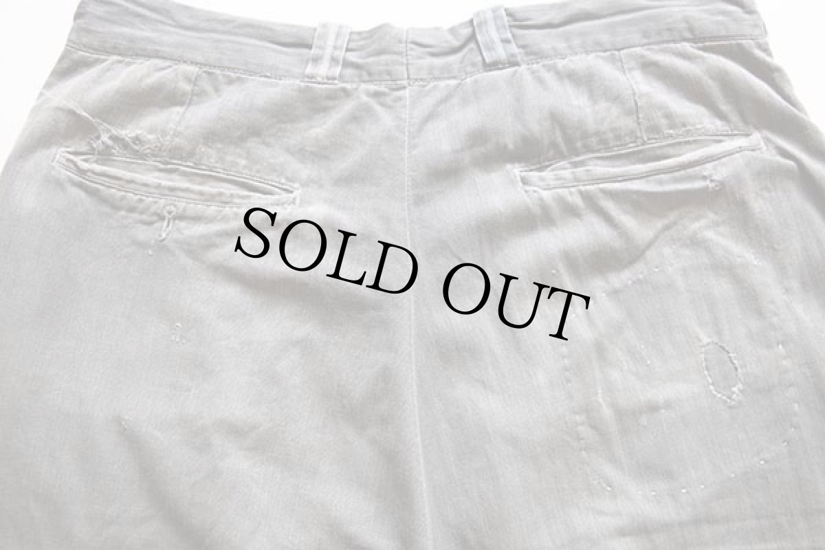 画像5: 50s Master Garment パッチワーク リペア HBT ヘリンボーンツイル ワークパンツ ボロ グレー W34 (5)