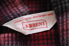 画像5: デッドストック★60s MONTGOMERY WARD BRENT オンブレチェック ショールカラー コットン プリントネル ガウン L (5)