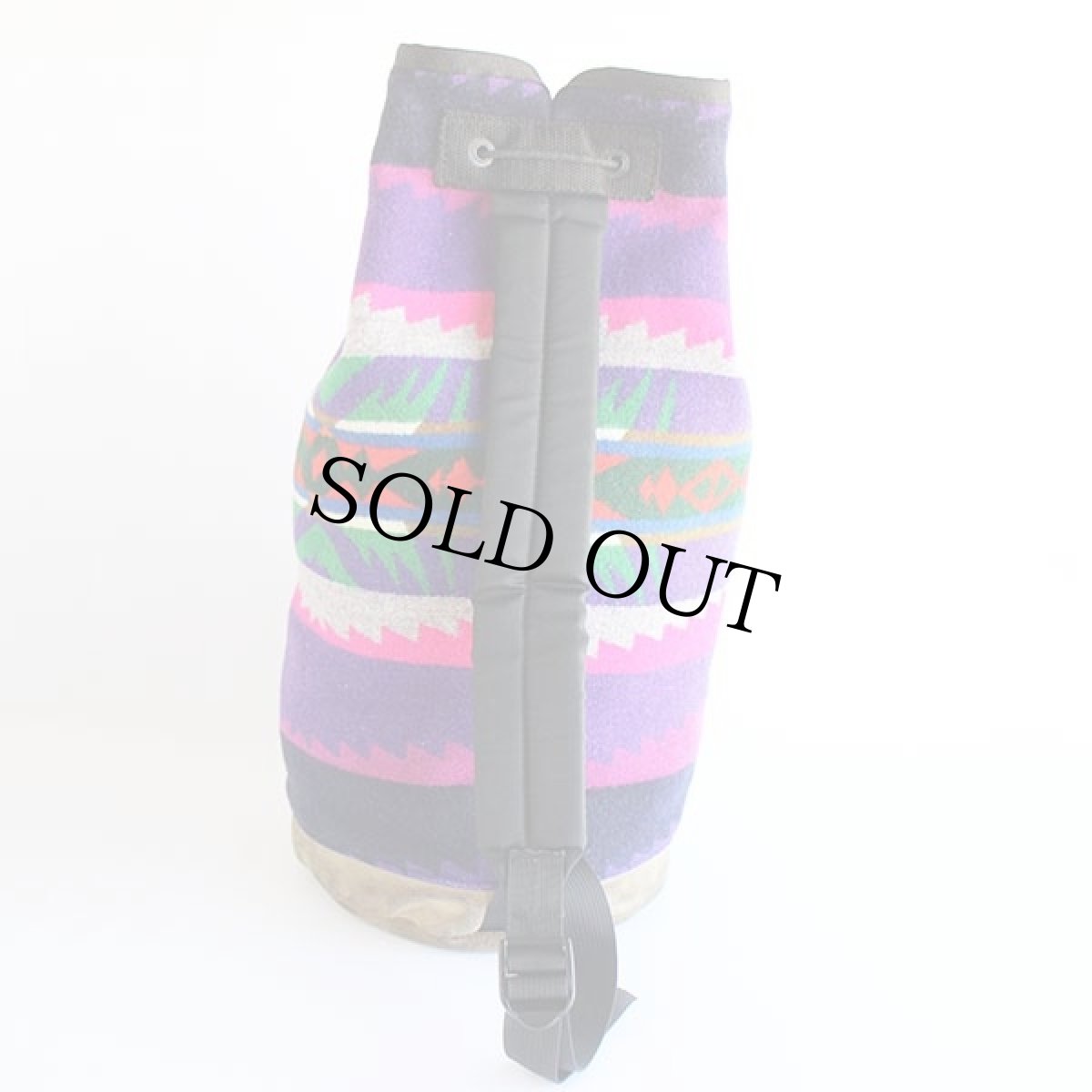 画像3: 80s USA製 PENDLETONペンドルトン ネイティブ柄 ボトムレザー ウール ブランケット ワンショルダーバッグ (3)