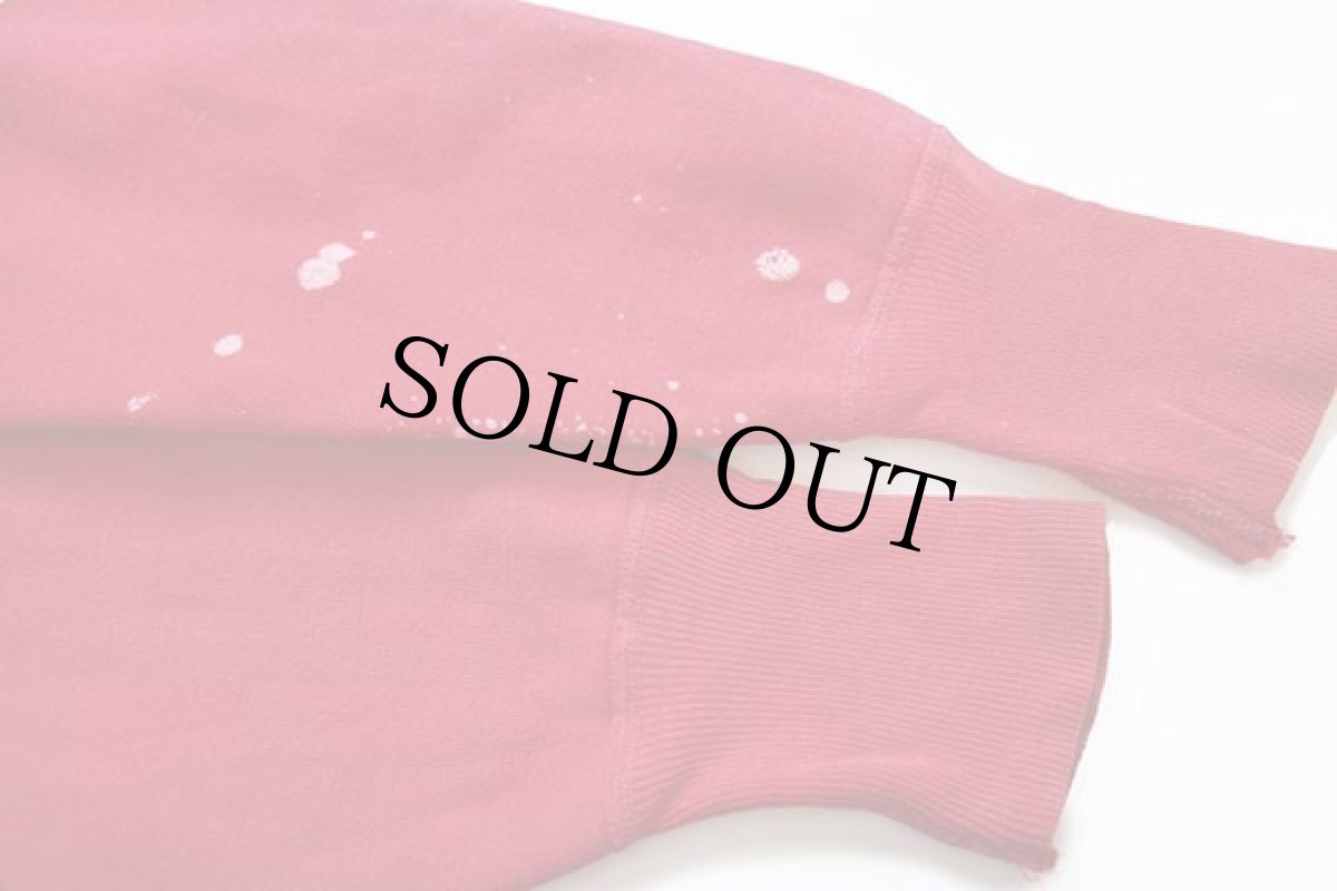 画像4: 60s UNKNOWN 無地 コットン スウェットパーカー 赤 (4)