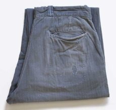 画像1: 50s Master Garment パッチワーク リペア HBT ヘリンボーンツイル ワークパンツ ボロ グレー w34 (1)