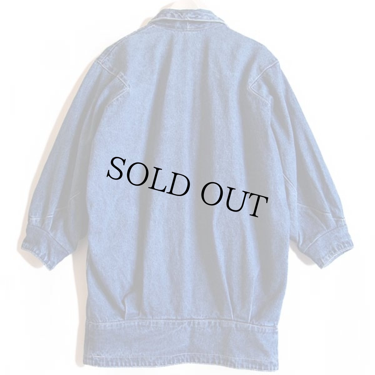 画像2: 90s USA製 APACHE ドルマンスリーブ ロング デニムジャケット S (2)