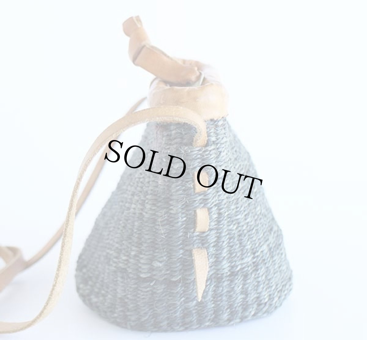 画像3: 編み込み かご ショルダーバッグ ブルーグレー (3)