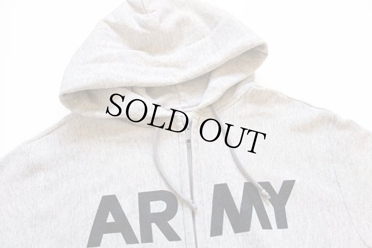 画像3: 90s 米軍 U.S.ARMY PFU スウェット ジップパーカー 杢ライトグレー L (3)