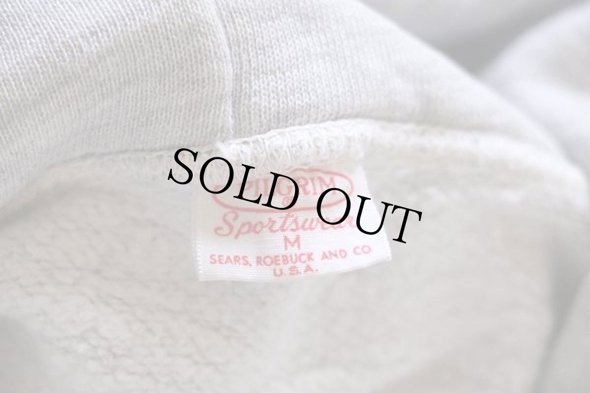 画像4: 50s SEARS PILGRIMピルグリム 無地 コットン スウェットパーカー 杢グレー M (4)