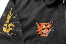 画像5: 60s QUINHON タイガー ドラゴン刺繍 ベトジャン 黒 フェード (5)