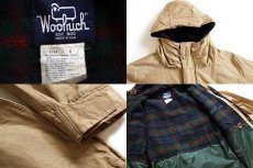 画像3: 80s USA製 Woolrichウールリッチ タータンチェック ウールライナー マウンテンパーカー ベージュ M (3)