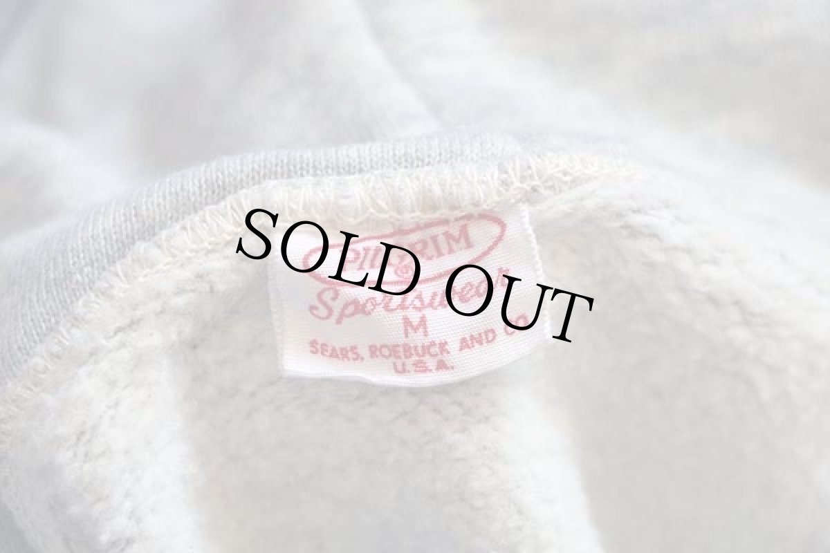 画像4: 50s SEARS PILGRIMピルグリム 無地 コットン スウェットパーカー オートミール M (4)