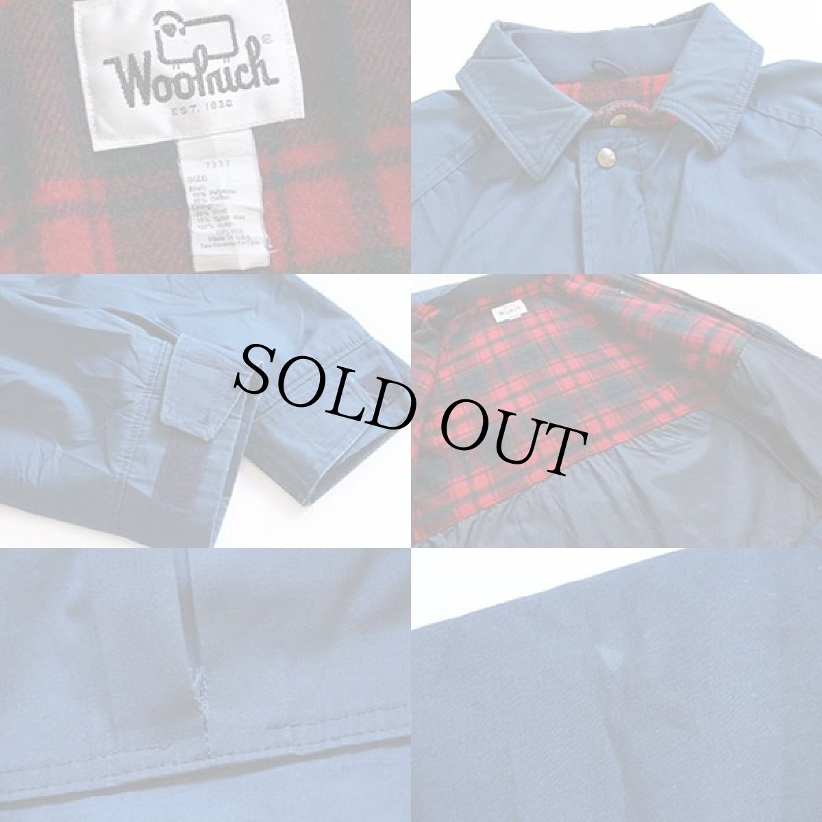 画像3: 70s USA製 Woolrichウールリッチ タータンチェック ウールライナー マウンテンジャケット 紺 L (3)