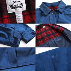 画像3: 70s USA製 Woolrichウールリッチ タータンチェック ウールライナー マウンテンジャケット 紺 L (3)