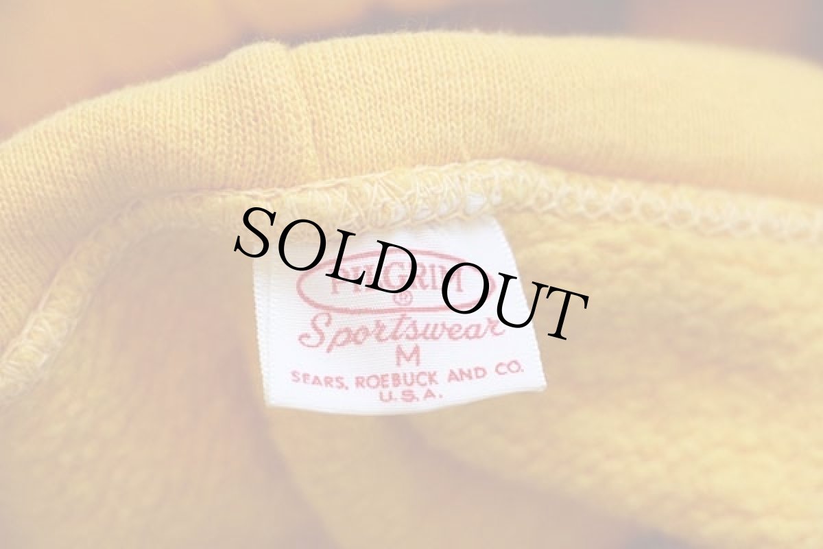 画像4: 50s SEARS PILGRIMピルグリム 無地 コットン スウェットパーカー 黄 M (4)