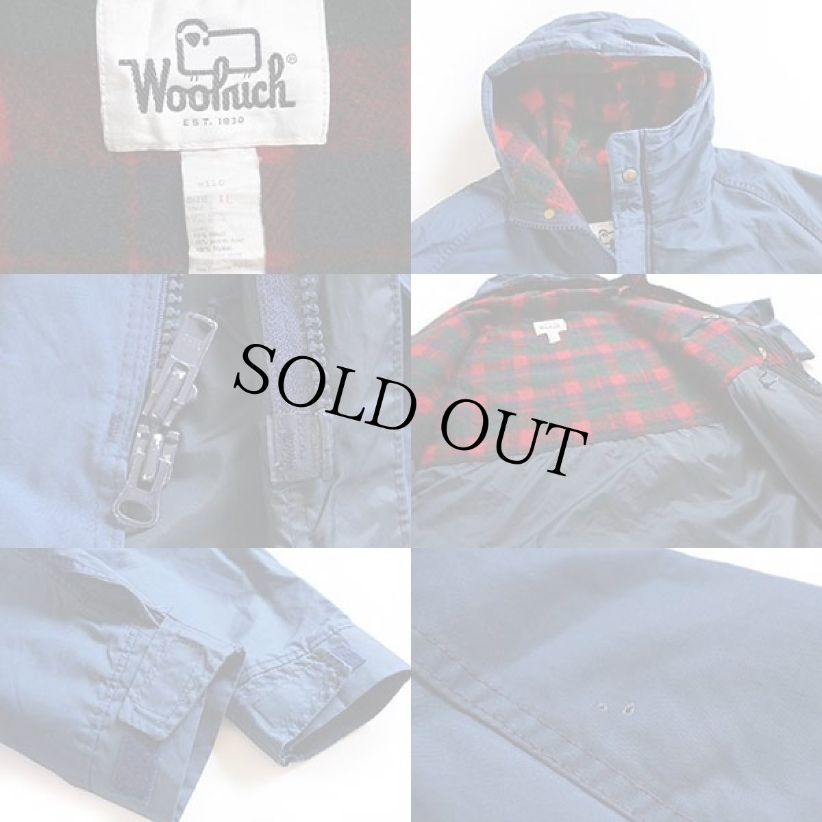 画像3: 70s USA製 Woolrichウールリッチ タータンチェック ウールライナー マウンテンパーカー 紺 XL (3)