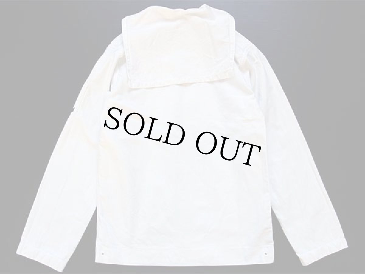 画像2: ビンテージ 米軍 U.S.NAVY パッチ付き コットン セーラーシャツ 白 (2)