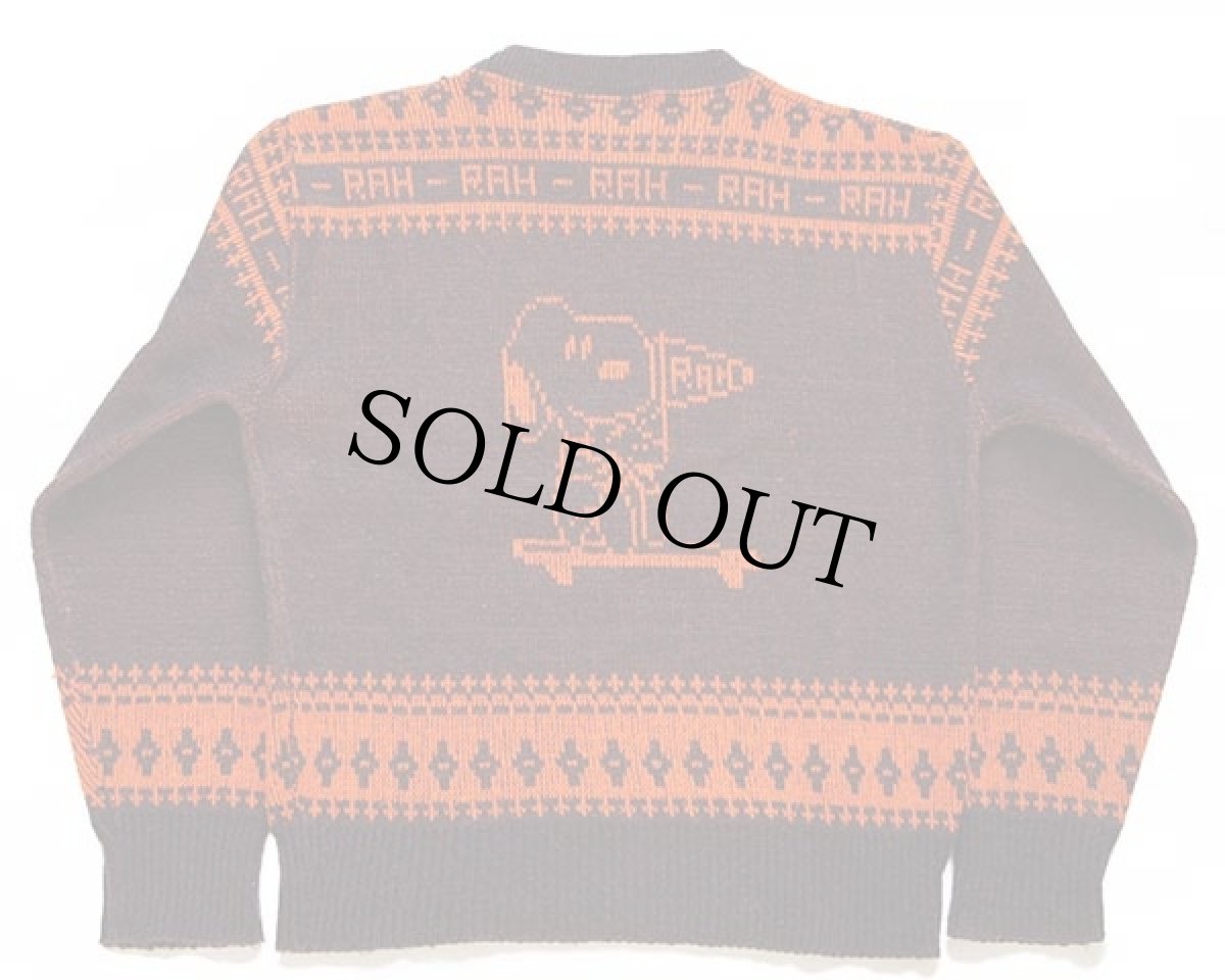 画像2: 70s Arrow SNOOPY スヌーピー ウッドストック ジャガード アクリルニット セーター M (2)