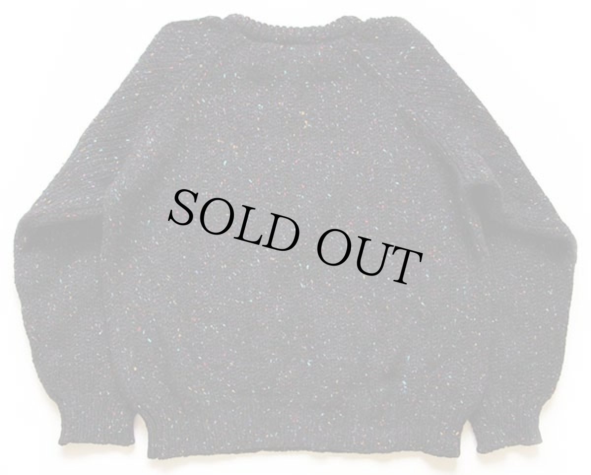 画像2: 80s アイルランド製 BRITCHES ネップ入り エルボーパッチ付き ローゲージ ウールニット セーター 黒 L (2)