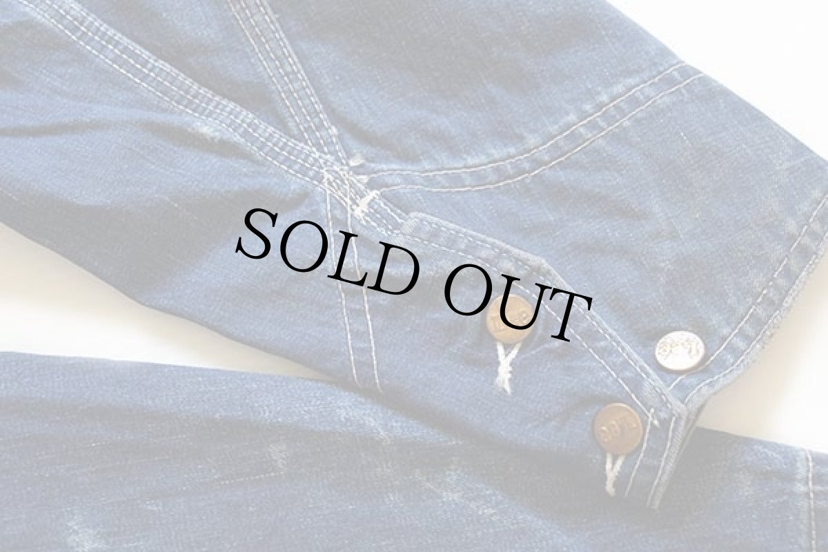 画像7: 60s USA製 Leeリー 91-J JELT DENIMジェルトデニム カバーオール 40 (7)