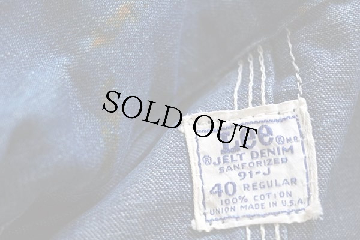 画像4: 60s USA製 Leeリー 91-J JELT DENIMジェルトデニム カバーオール 40 (4)