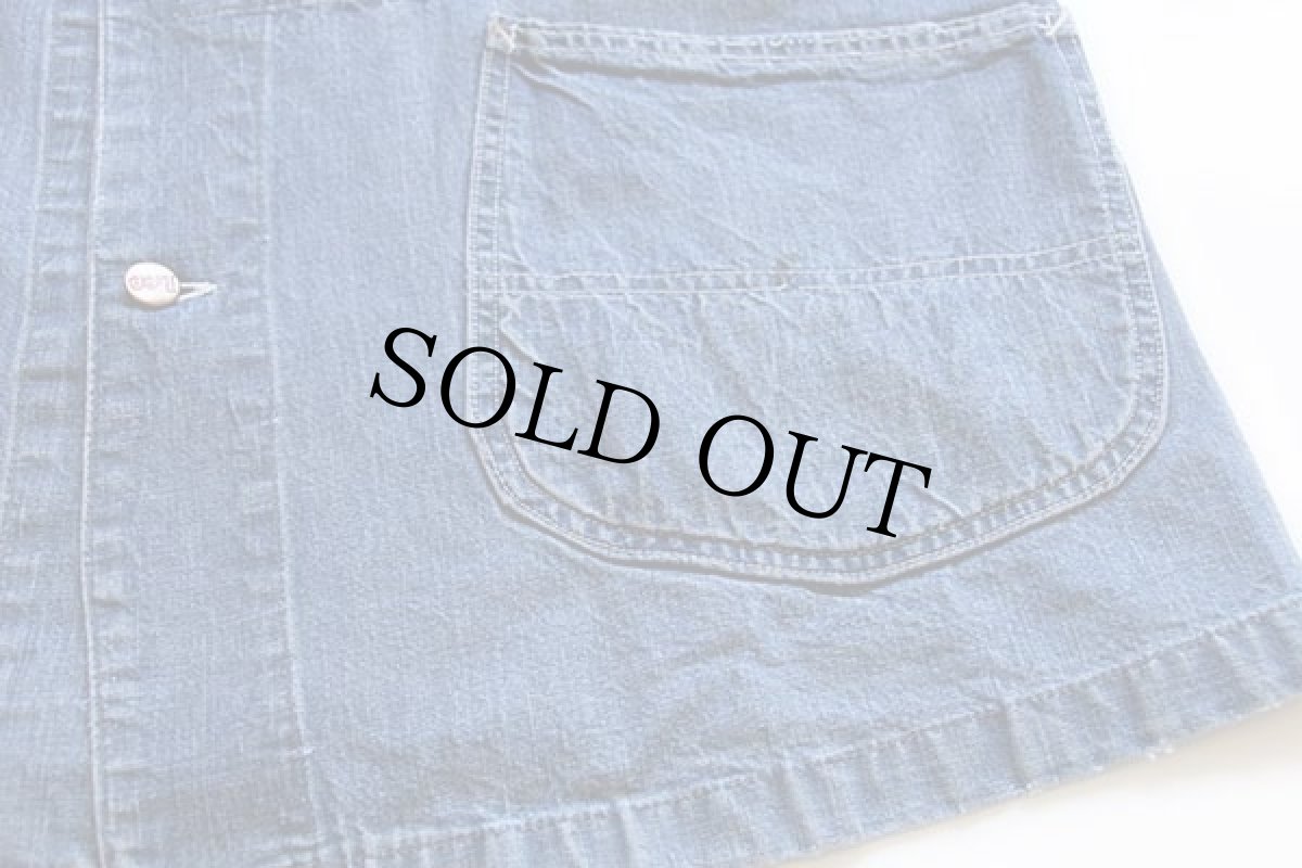 画像7: 50s USA製 Leeリー 91-J JELT DENIMジェルトデニム カバーオール 40 (7)