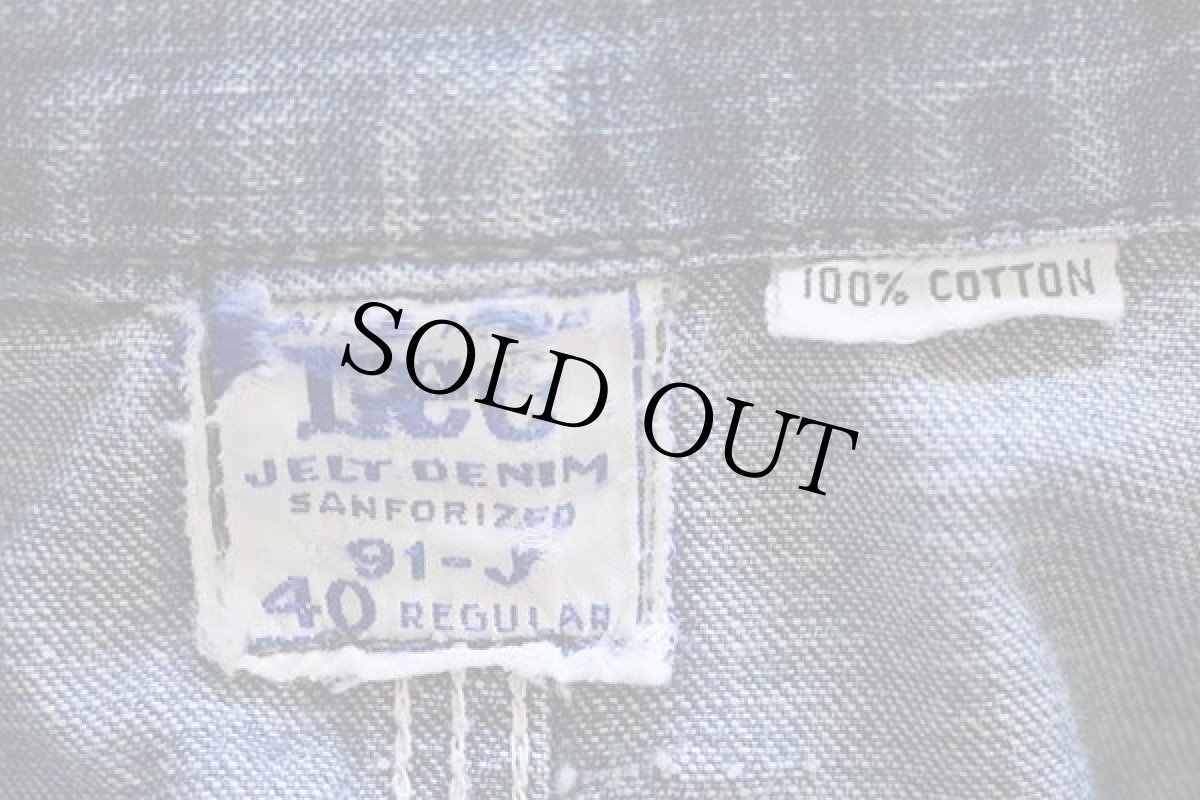 画像4: 50s USA製 Leeリー 91-J JELT DENIMジェルトデニム カバーオール 40 (4)