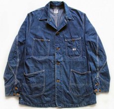 画像1: 60s USA製 Leeリー 91-J JELT DENIMジェルトデニム カバーオール 40 (1)