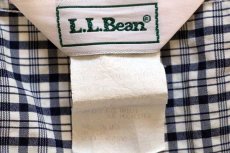 画像4: 90s USA製 L.L.Bean チェック ナイロン アノラックパーカー 白×紺 M (4)