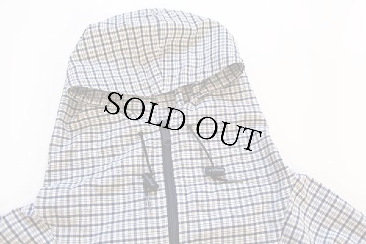 画像3: 90s USA製 L.L.Bean チェック ナイロン アノラックパーカー 白×紺 M (3)