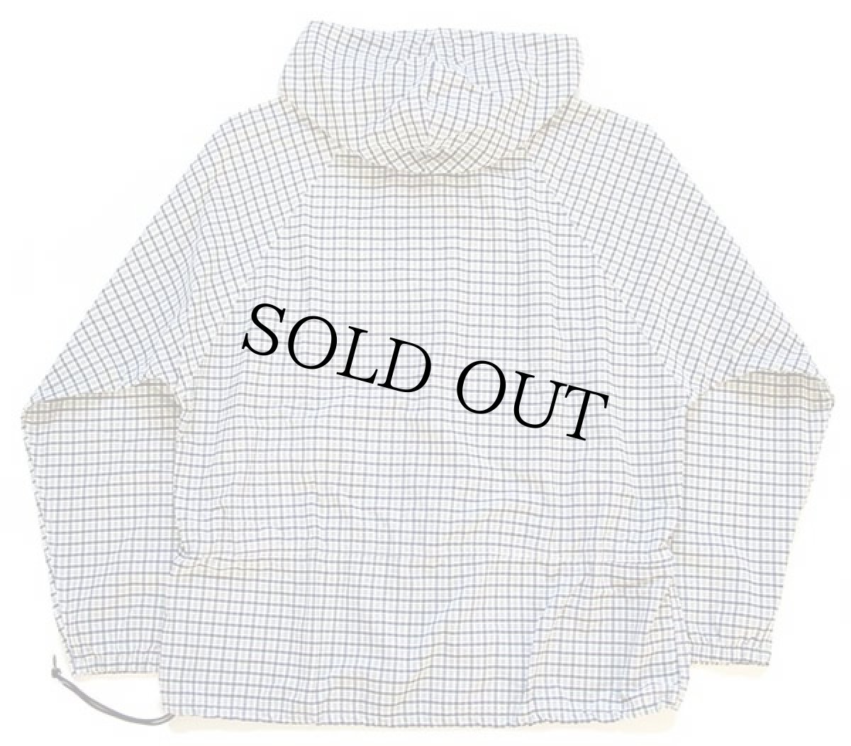 画像2: 90s USA製 L.L.Bean チェック ナイロン アノラックパーカー 白×紺 M (2)