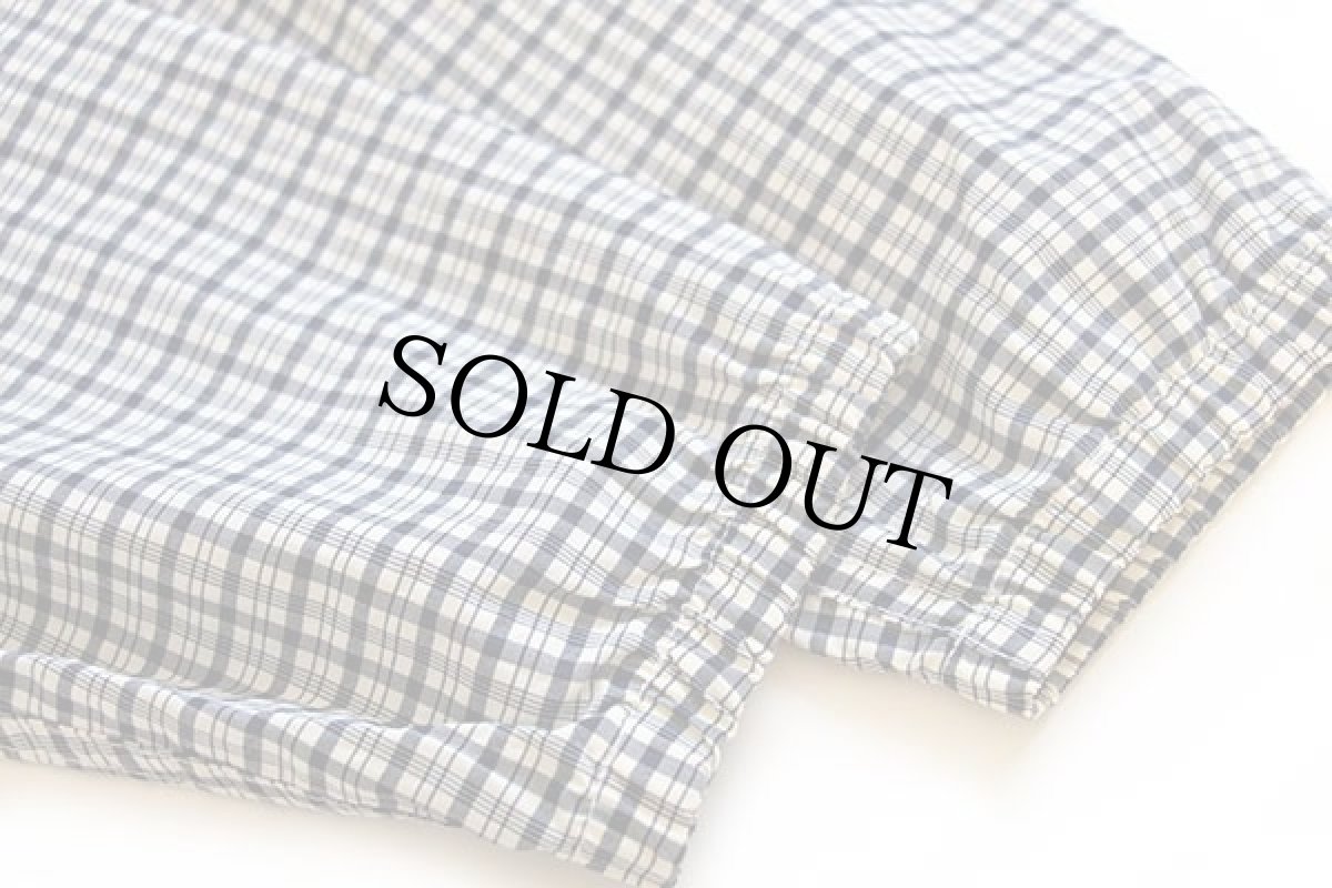 画像6: 90s USA製 L.L.Bean チェック ナイロン アノラックパーカー 白×紺 M (6)