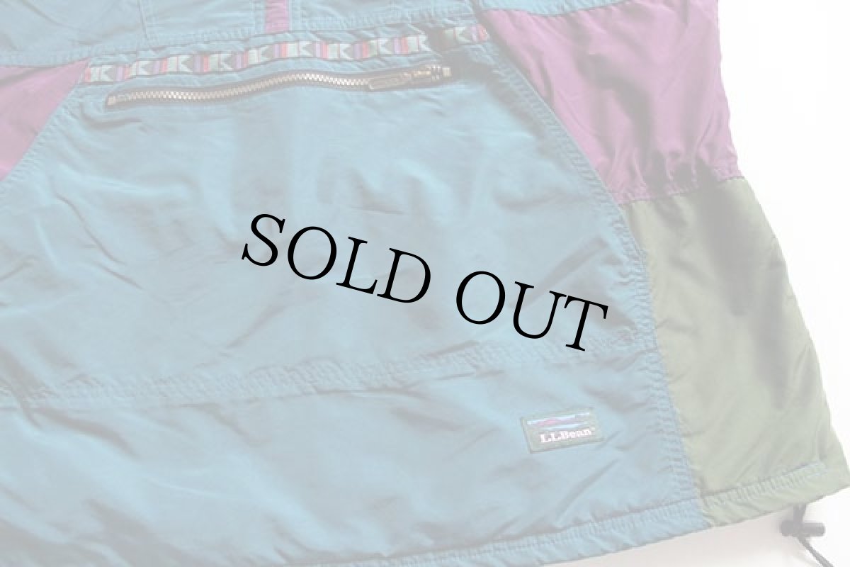画像5: 90s USA製 L.L.Bean チロリアンテープ マルチカラー Thinsulate 中綿入り ナイロン アノラックパーカー (5)
