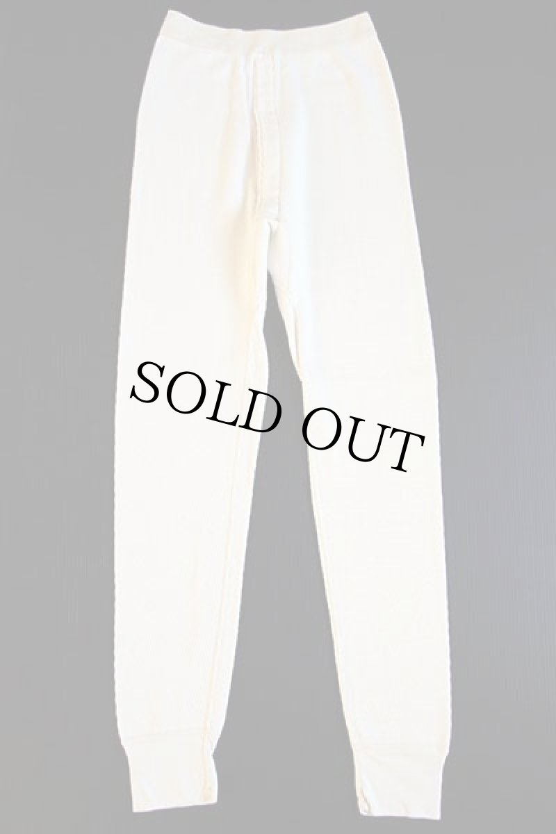 画像2: 90s 米軍 ドロワーズ コットン サーマルパンツ ナチュラル S (2)