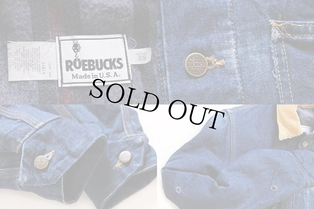 画像5: 80s USA製 ROEBUCKS ブランケットライナー デニム カバーオール M-S (5)