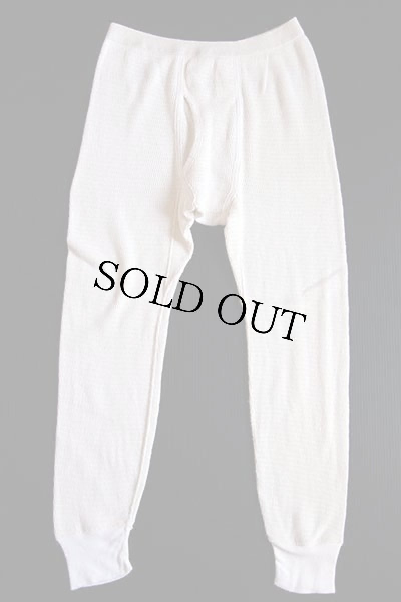 画像2: 80s USA製 BLACK SHEEP コットン サーマルパンツ ナチュラル M (2)