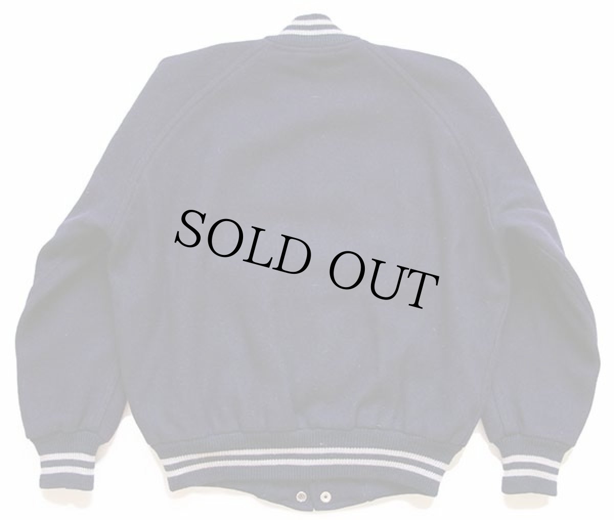 画像2: 60s Burean Holloway パッチ付き メルトン ウール スタジャン ナス紺 40 (2)