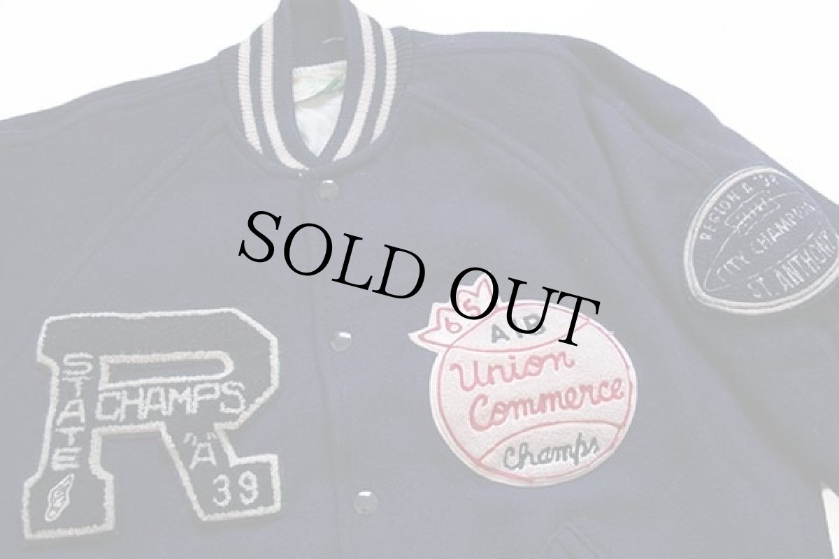 画像3: 60s Burean Holloway パッチ付き メルトン ウール スタジャン ナス紺 40 (3)