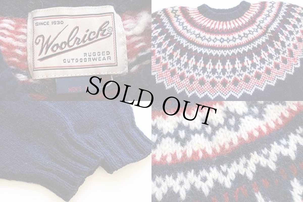 画像3: Woolrichウールリッチ 丸ヨーク ノルディック柄 ウールニット セーター L (3)