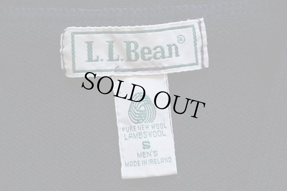 画像4: 90s アイルランド製 L.L.Bean ラムウールニット ベスト カーディガン 紺 S (4)