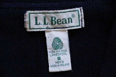 画像4: 90s アイルランド製 L.L.Bean ラムウールニット ベスト カーディガン 紺 S (4)