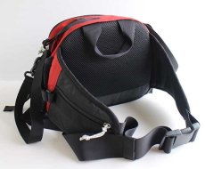 画像2: 00s patagoniaパタゴニア POBLANO LUMBER 3WAY ナイロン ウエストバッグ 赤×黒★刺繍ロゴ (2)