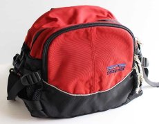 画像1: 00s patagoniaパタゴニア POBLANO LUMBER 3WAY ナイロン ウエストバッグ 赤×黒★刺繍ロゴ (1)